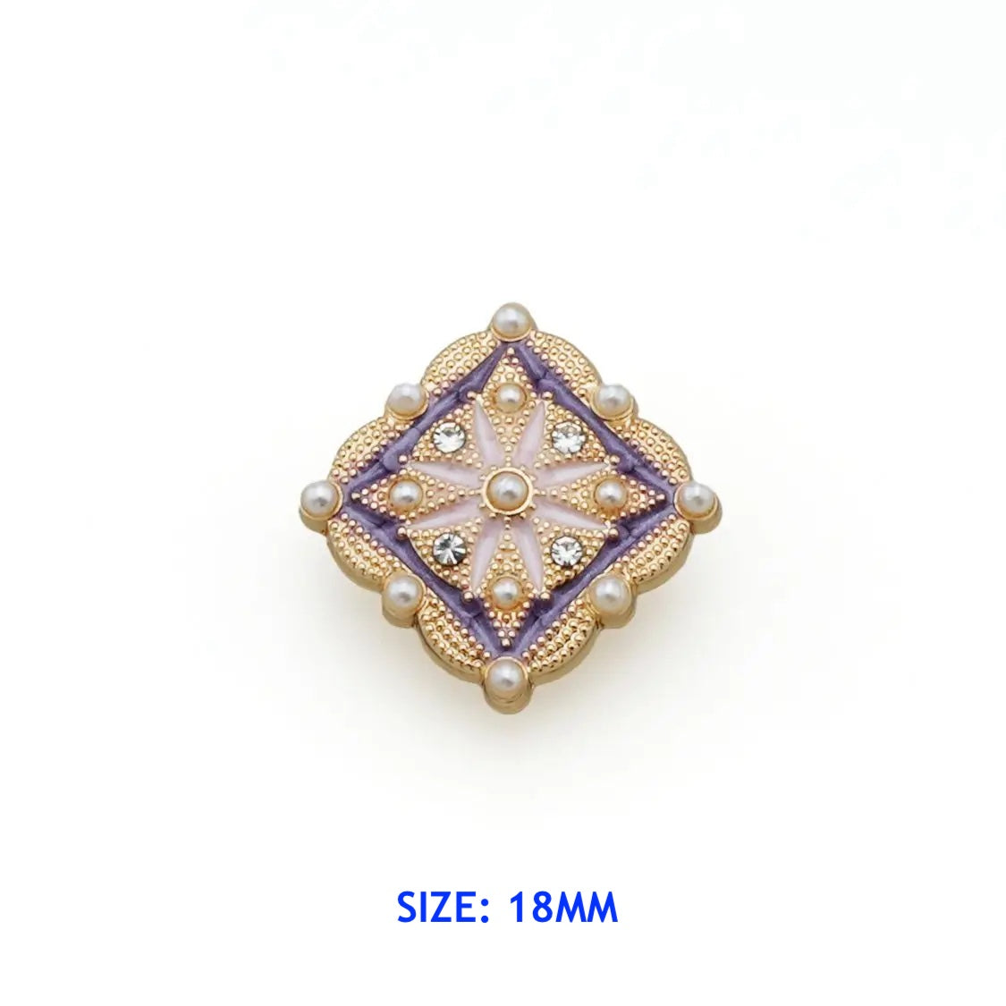 18mm 20mm 5PCs Enamel Metal Button Gold Plating with Colourful Pattern Shank Style
