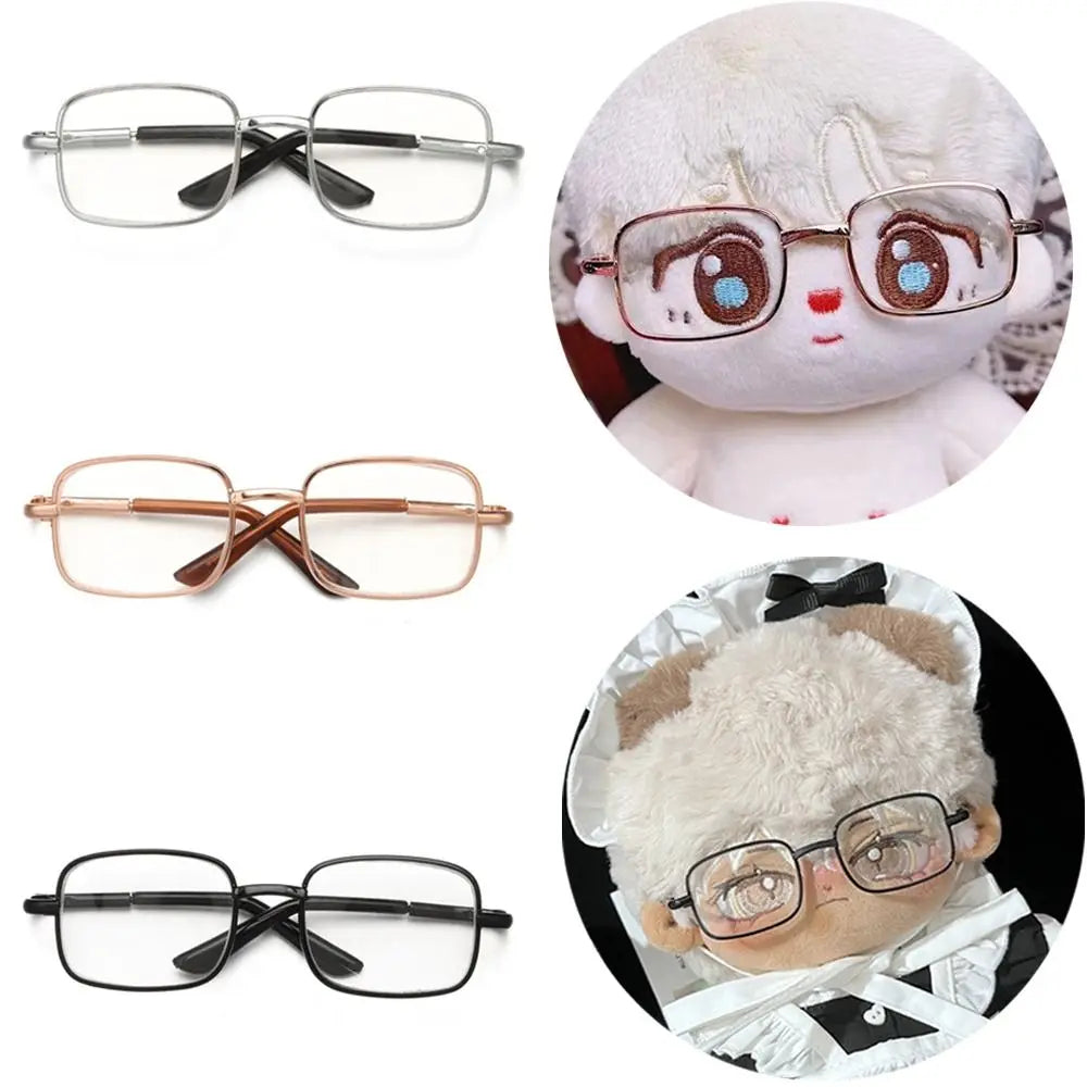 1 PC 8.5cm - Doll Fashion Rectangle Metal Frame EyeGlasses #DIY Plush Doll BJD Blyth American Girls Doll--3 color options