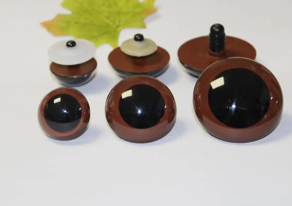 1 Pair Size 30mm 40mm 50mm 60mm Brown Safety Eyes with washer #DIY Amigurumi Plush Stuffed Doll Toy making