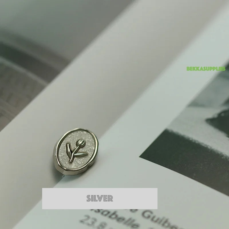 10pcs 18mm/23mm Oval Shape Tulip Flower Design Metal Shank Button