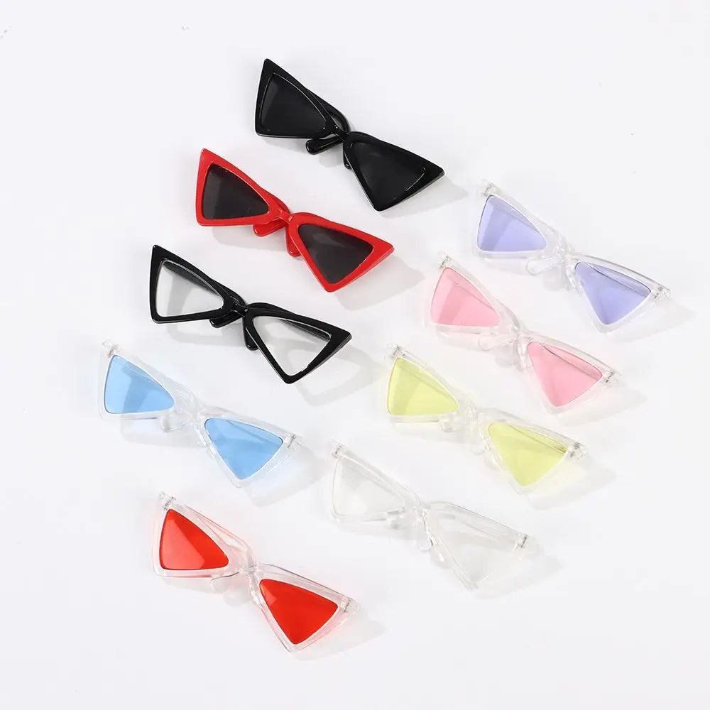 1 PC 8.5cm - Doll retro miniature triangle Eye Glasses with 9 colours option #DIY doll toy making craft