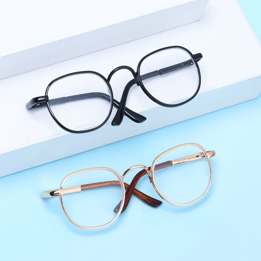 1 PC 8cm - Doll Fashion Classic Metal Frame Glasses #DIY Toy Animal Doll Craft Making #BJD Blyth American Girls Doll--1 size