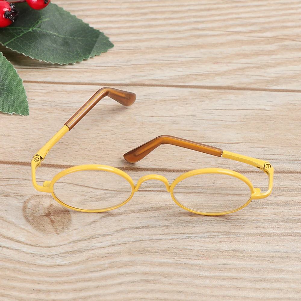 1 PC - 18inch Fashion Doll Eye Glasses Round-Shaped Colourful Glasses #Toy Crochet DIY Doll Craft Making #Blyth Doll - Size: 8cm