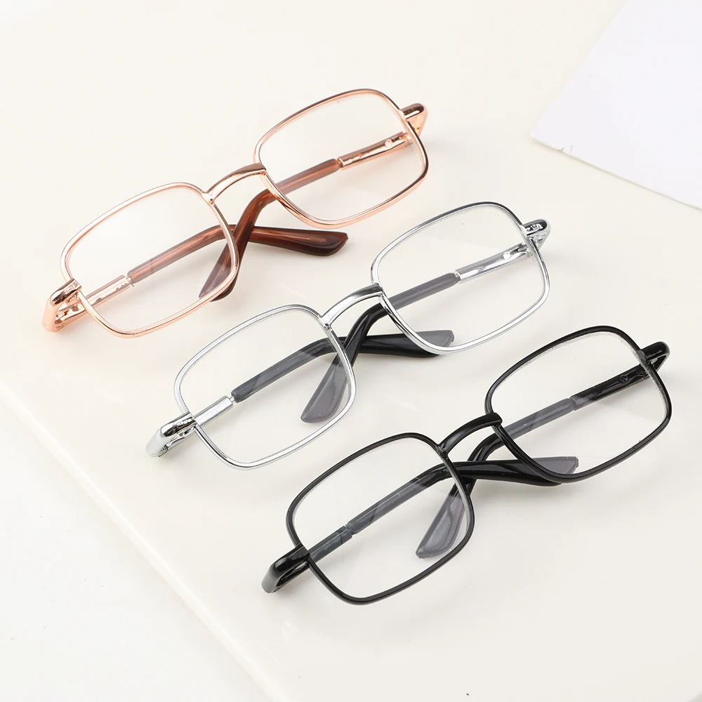 1 PC 8.5cm - Doll Fashion Rectangle Metal Frame EyeGlasses #DIY Plush Doll BJD Blyth American Girls Doll--3 color options