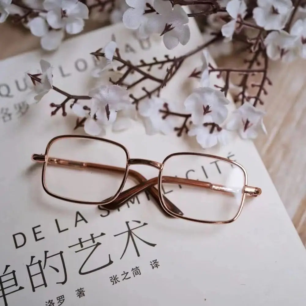 1 PC 8.5cm - Doll Fashion Rectangle Metal Frame EyeGlasses #DIY Plush Doll BJD Blyth American Girls Doll--3 color options