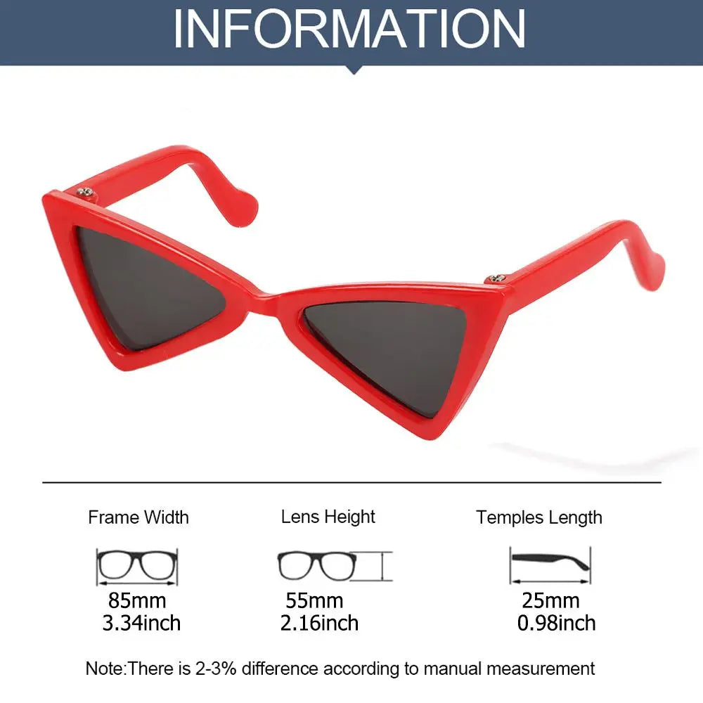 1 PC 8.5cm - Doll retro miniature triangle Eye Glasses with 9 colours option #DIY doll toy making craft