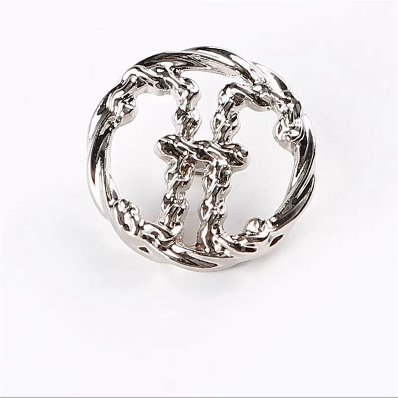 10PCs 18mm/20mm/23mm/25mm Gold Silver Round Hollow Metal Button