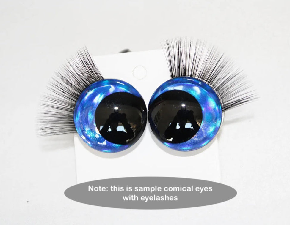 20PCs Size 12-14-16-18-20-22-26-34mm Fit 9mm-30mm Safety Eyes Doll Toy Eyelash Tray + Black Eyelashes #DIY doll toy plush amigurumi knitted toy animal craft