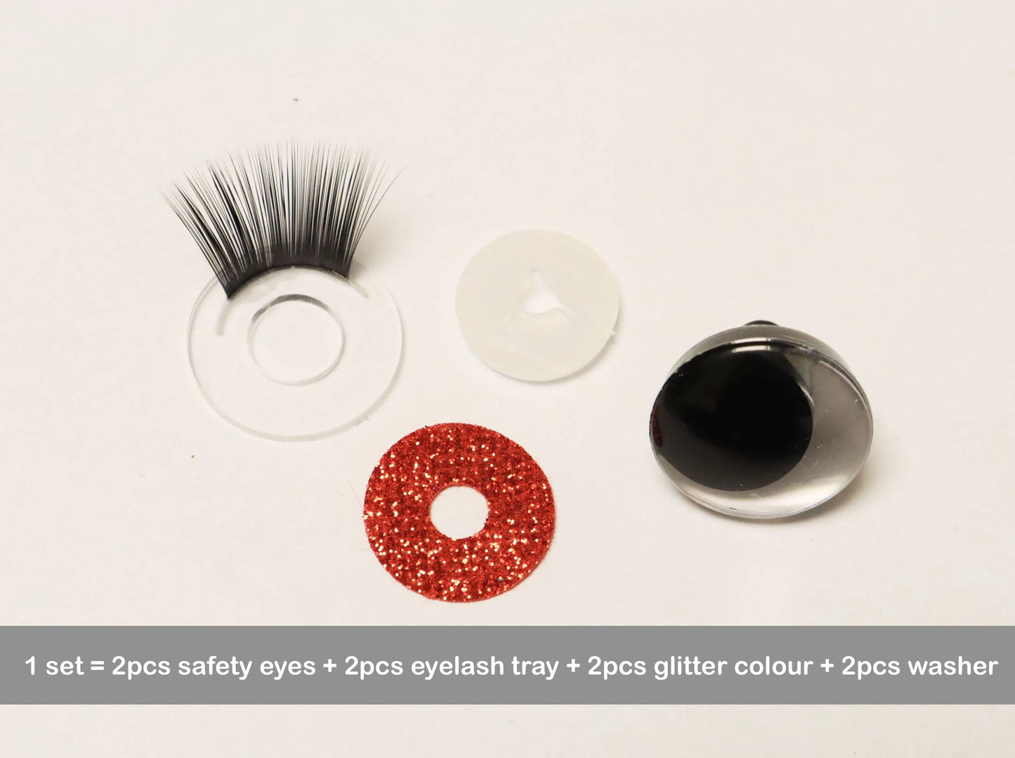 10Pairs Size 12/14/16/18/20/25/30/35mm Cartoon 3D Style Cute Safety Eyes Black Eyelashes Tray and Washer #Plush Amigurumi Stuffed Toy Doll making