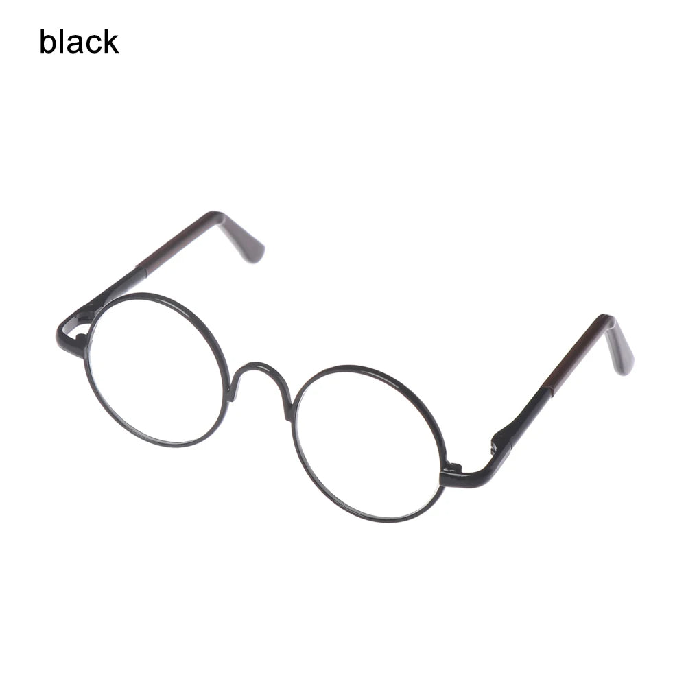 1 PC - 18inch Fashion Doll Eye Glasses Round-Shaped Colourful Glasses #Toy Crochet DIY Doll Craft Making #Blyth Doll - Size: 8cm