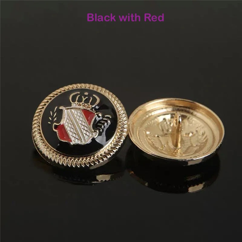 15mm 20mm 25mm 10PCs Retro Style Round Metal Shank Button in Black or Gold style