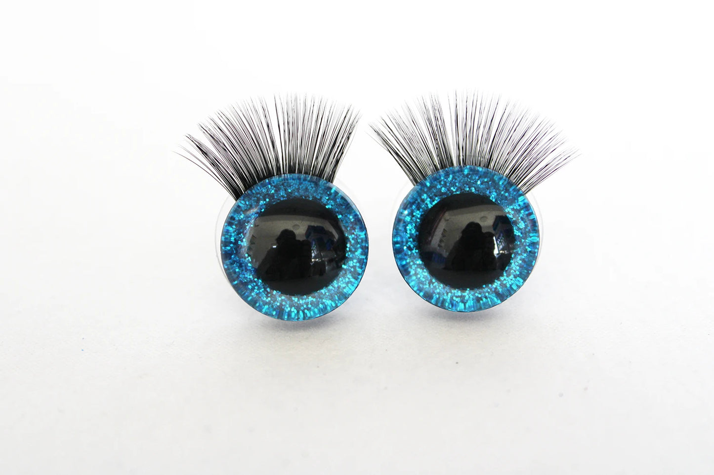 10Pairs Size 20mm-25mm-30mm Glitter Colour Safety Eyes with Black Eyelashes and Washers #DIY amigurumi plush stuffed doll toy making - colour option selection
