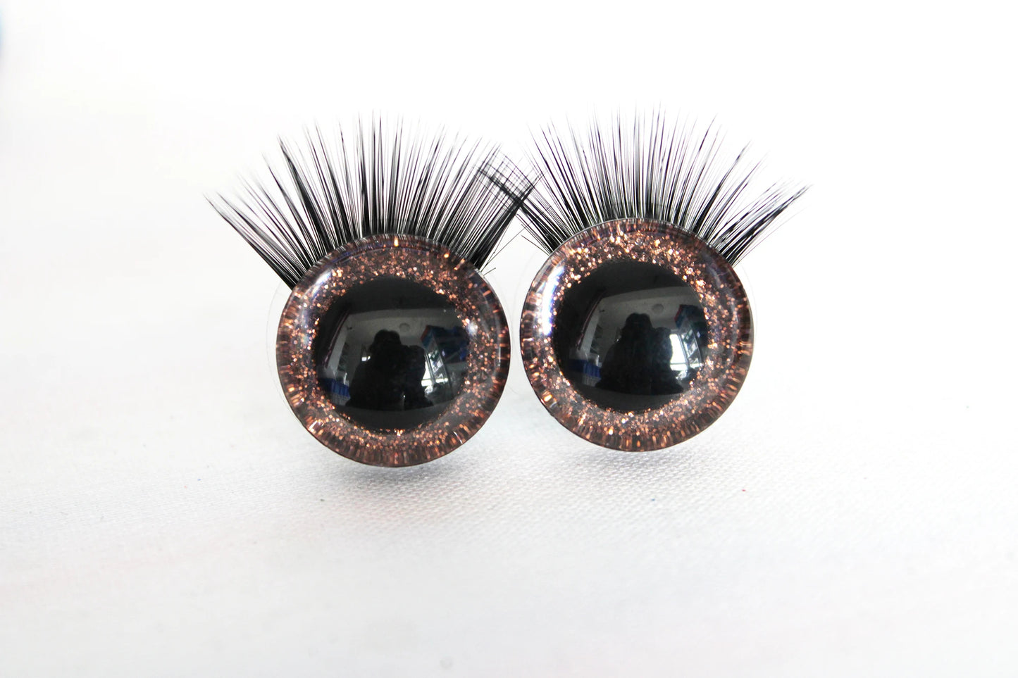 10Pairs Size 20mm-25mm-30mm Glitter Colour Safety Eyes with Black Eyelashes and Washers #DIY amigurumi plush stuffed doll toy making - colour option selection