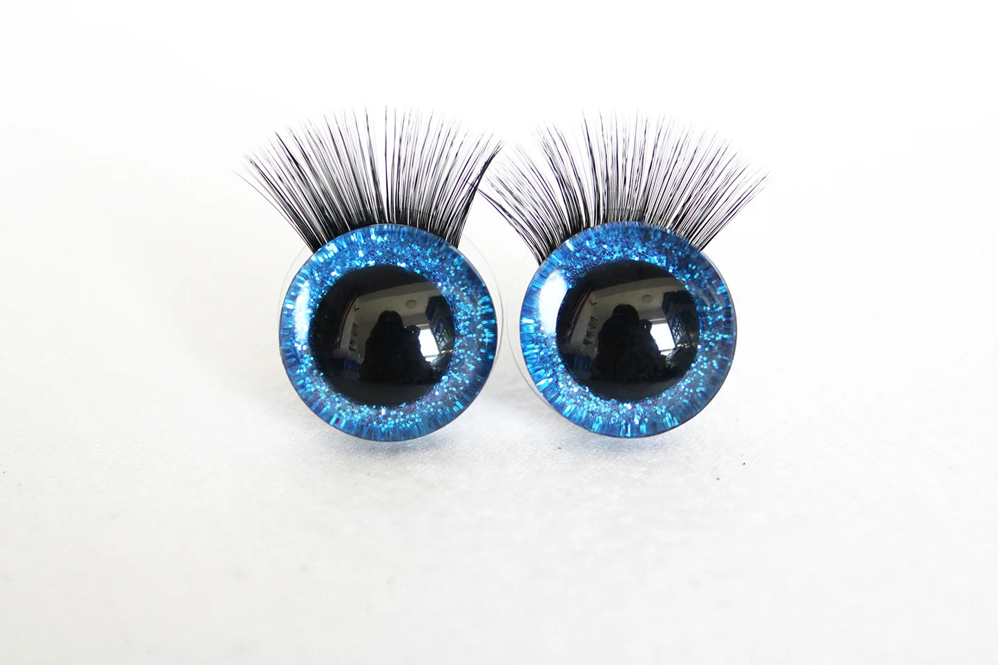 10Pairs Size 20mm-25mm-30mm Glitter Colour Safety Eyes with Black Eyelashes and Washers #DIY amigurumi plush stuffed doll toy making - colour option selection