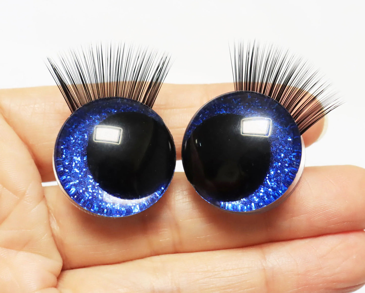 10Pairs Size 12/14/16/18/20/25/30/35mm Cartoon 3D Style Cute Safety Eyes Black Eyelashes Tray and Washer #Plush Amigurumi Stuffed Toy Doll making