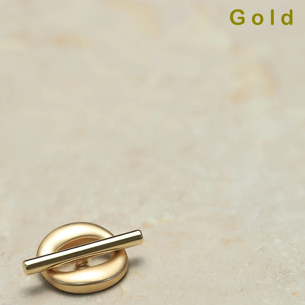 10PCs 20.5mm-25mm-32mm Metal Button Hollow Shank Oval Design in Black and Gold