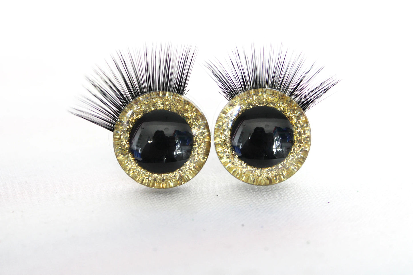 10Pairs Size 20mm-25mm-30mm Glitter Colour Safety Eyes with Black Eyelashes and Washers #DIY amigurumi plush stuffed doll toy making - colour option selection