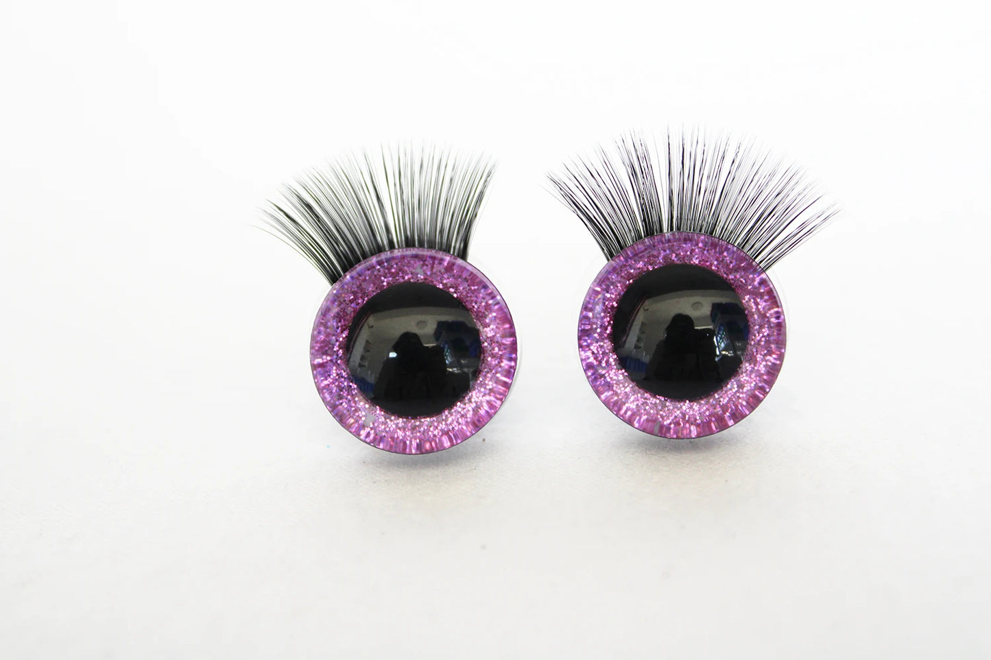 10Pairs Size 20mm-25mm-30mm Glitter Colour Safety Eyes with Black Eyelashes and Washers #DIY amigurumi plush stuffed doll toy making - colour option selection