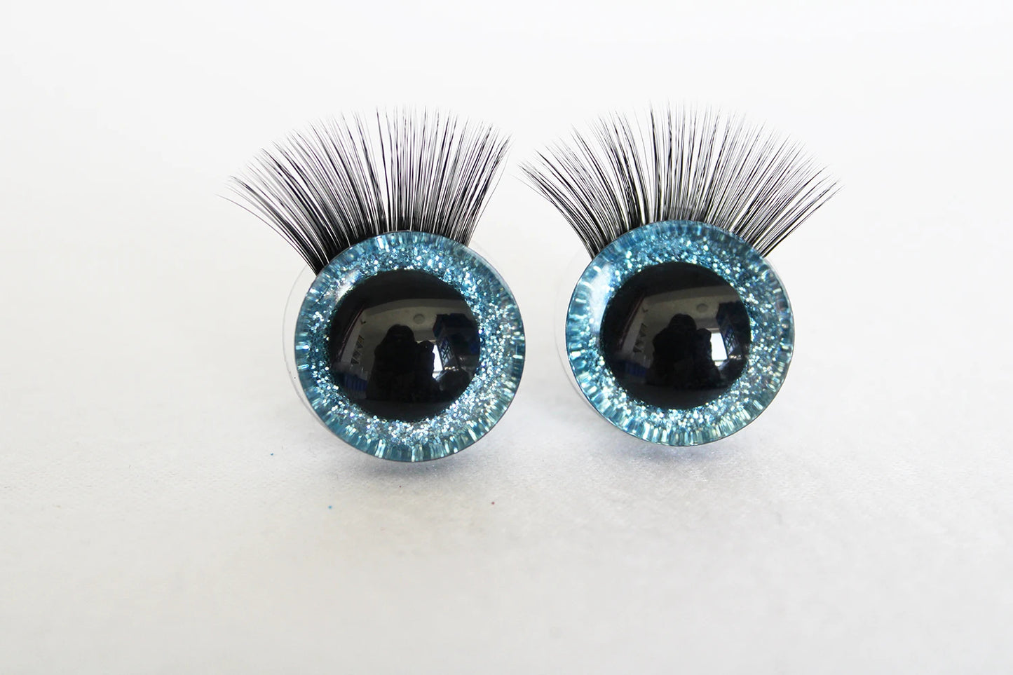 10Pairs Size 20mm-25mm-30mm Glitter Colour Safety Eyes with Black Eyelashes and Washers #DIY amigurumi plush stuffed doll toy making - colour option selection