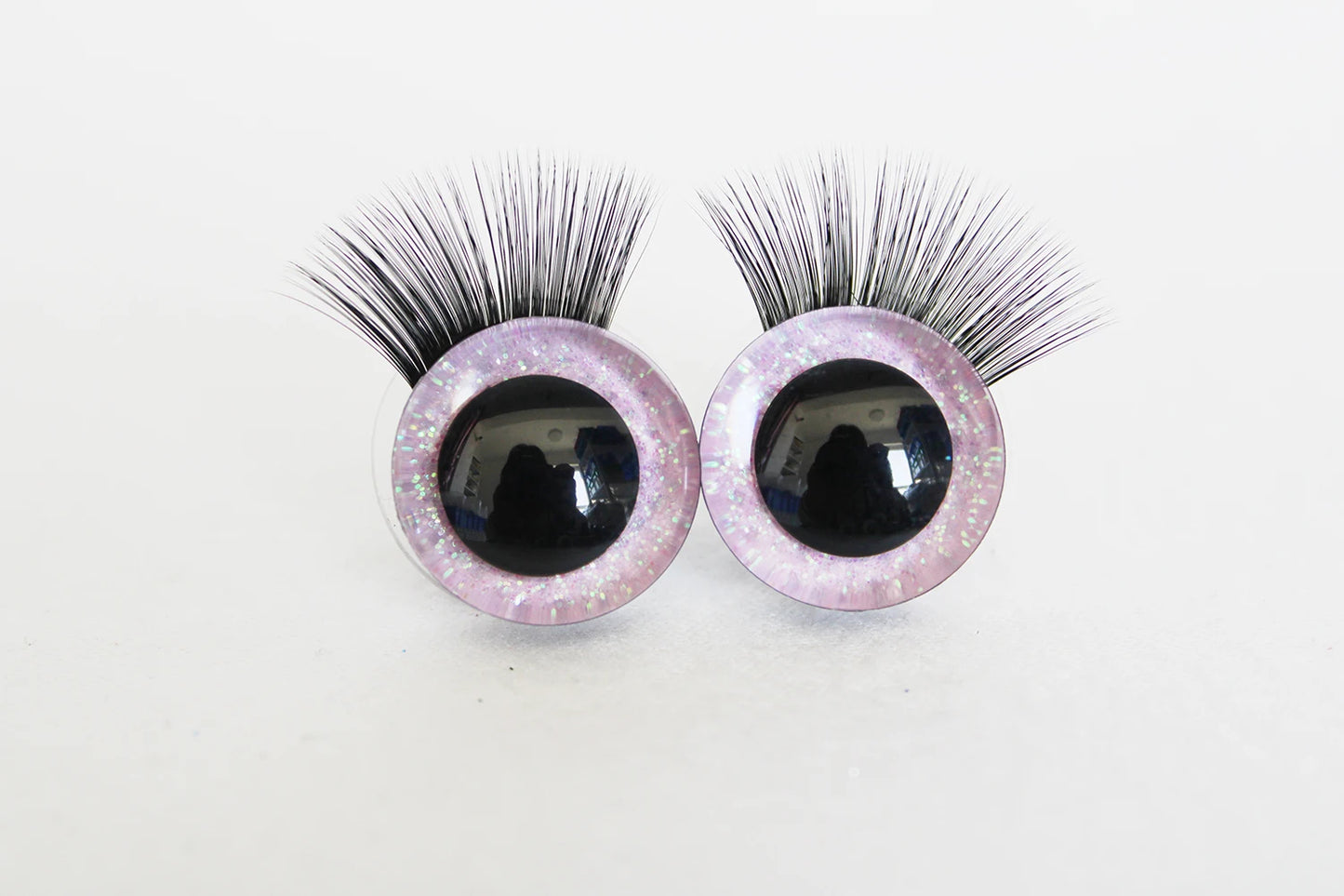 10Pairs Size 20mm-25mm-30mm Glitter Colour Safety Eyes with Black Eyelashes and Washers #DIY amigurumi plush stuffed doll toy making - colour option selection