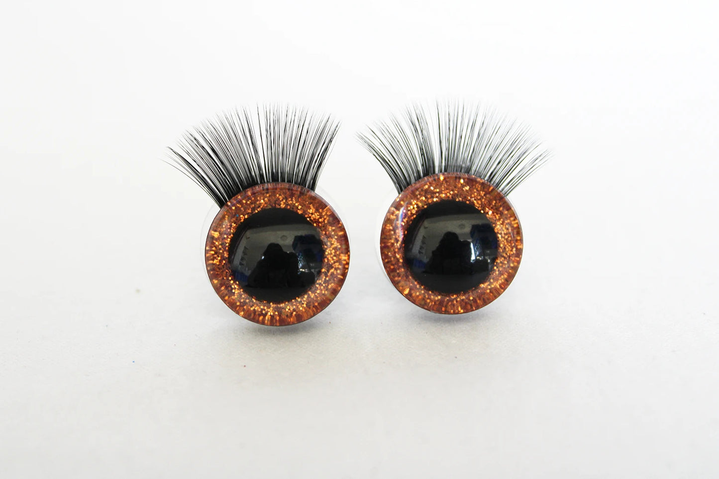 10Pairs Size 20mm-25mm-30mm Glitter Colour Safety Eyes with Black Eyelashes and Washers #DIY amigurumi plush stuffed doll toy making - colour option selection