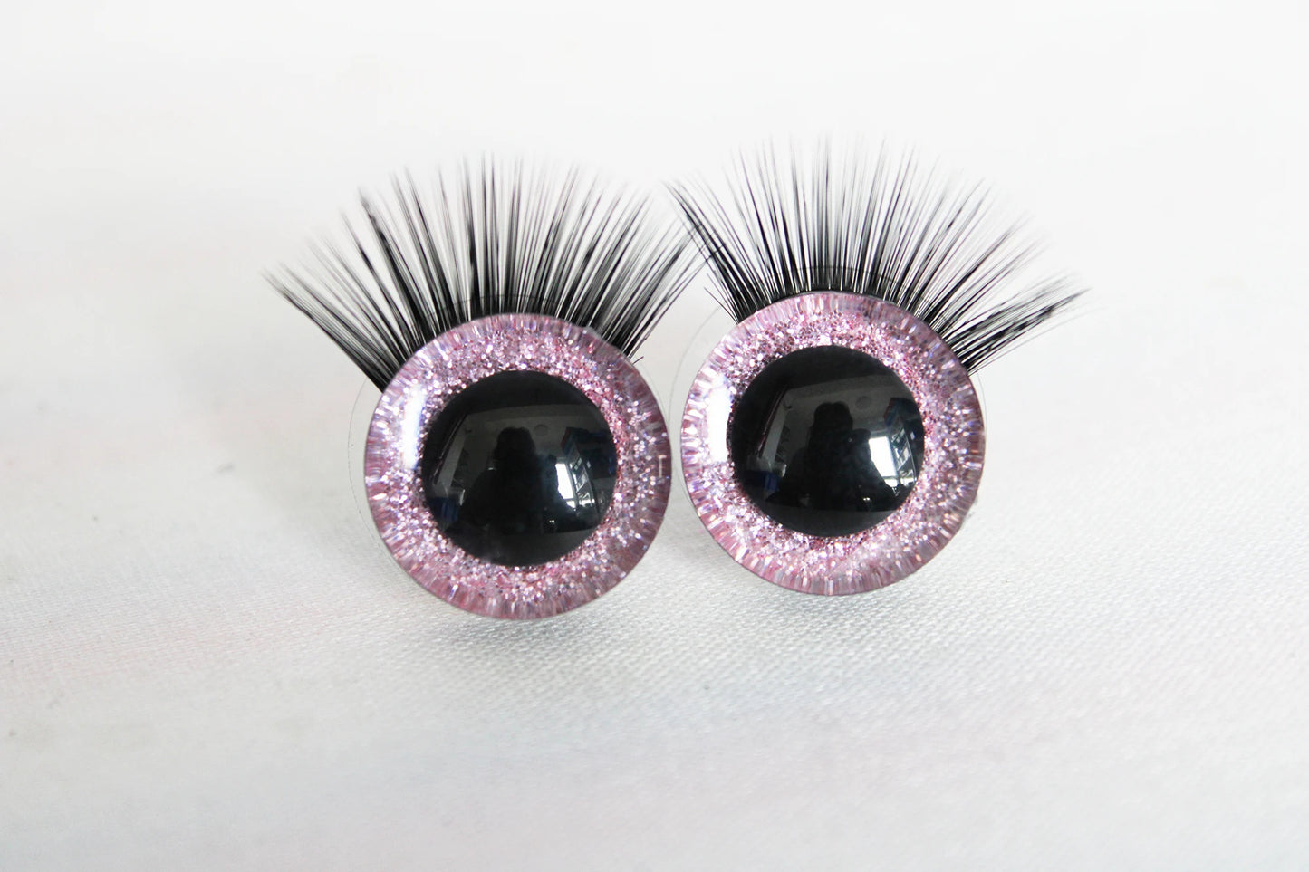 10Pairs Size 20mm-25mm-30mm Glitter Colour Safety Eyes with Black Eyelashes and Washers #DIY amigurumi plush stuffed doll toy making - colour option selection
