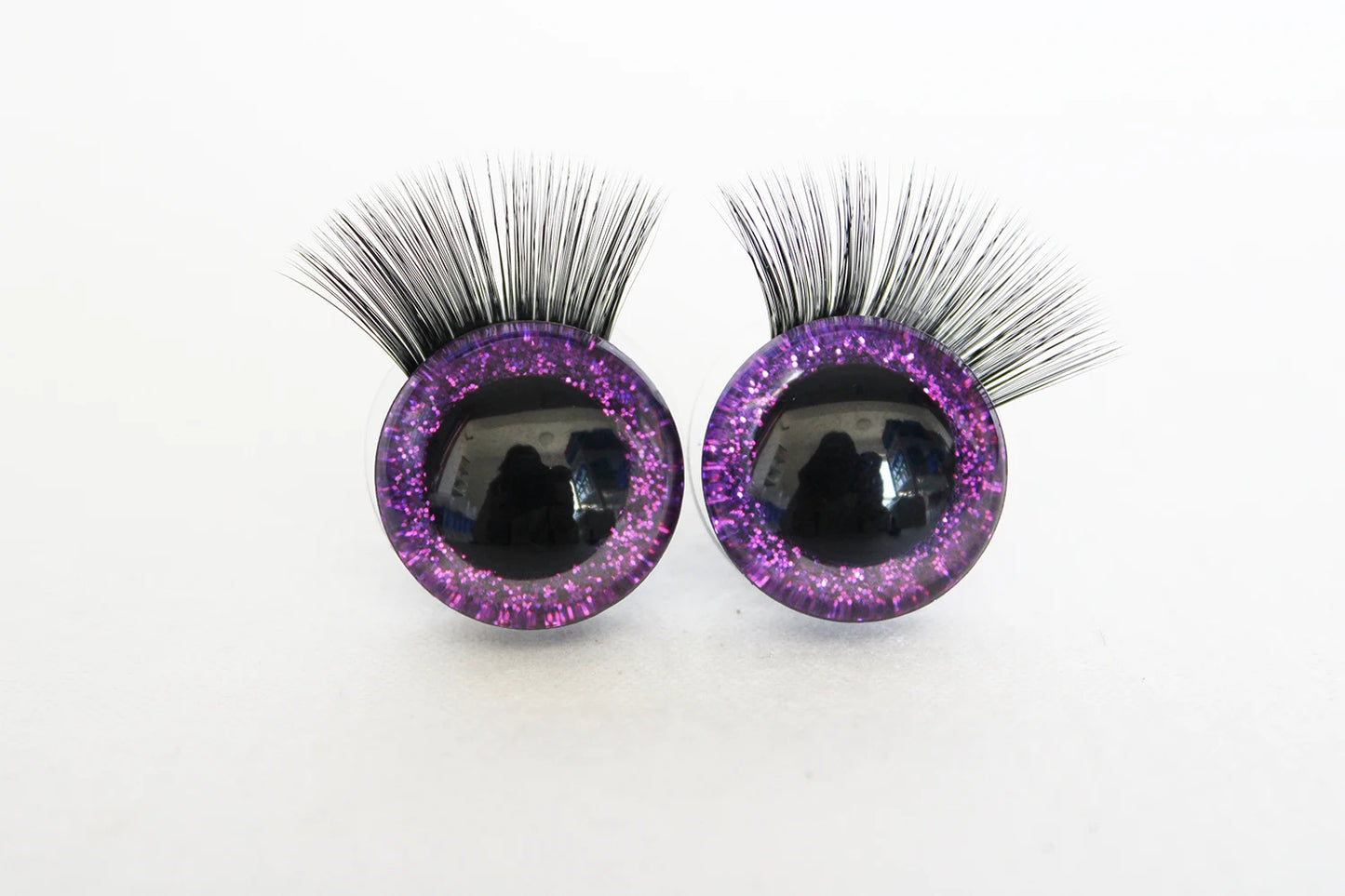 10Pairs Size 20mm-25mm-30mm Glitter Colour Safety Eyes with Black Eyelashes and Washers #DIY amigurumi plush stuffed doll toy making - colour option selection