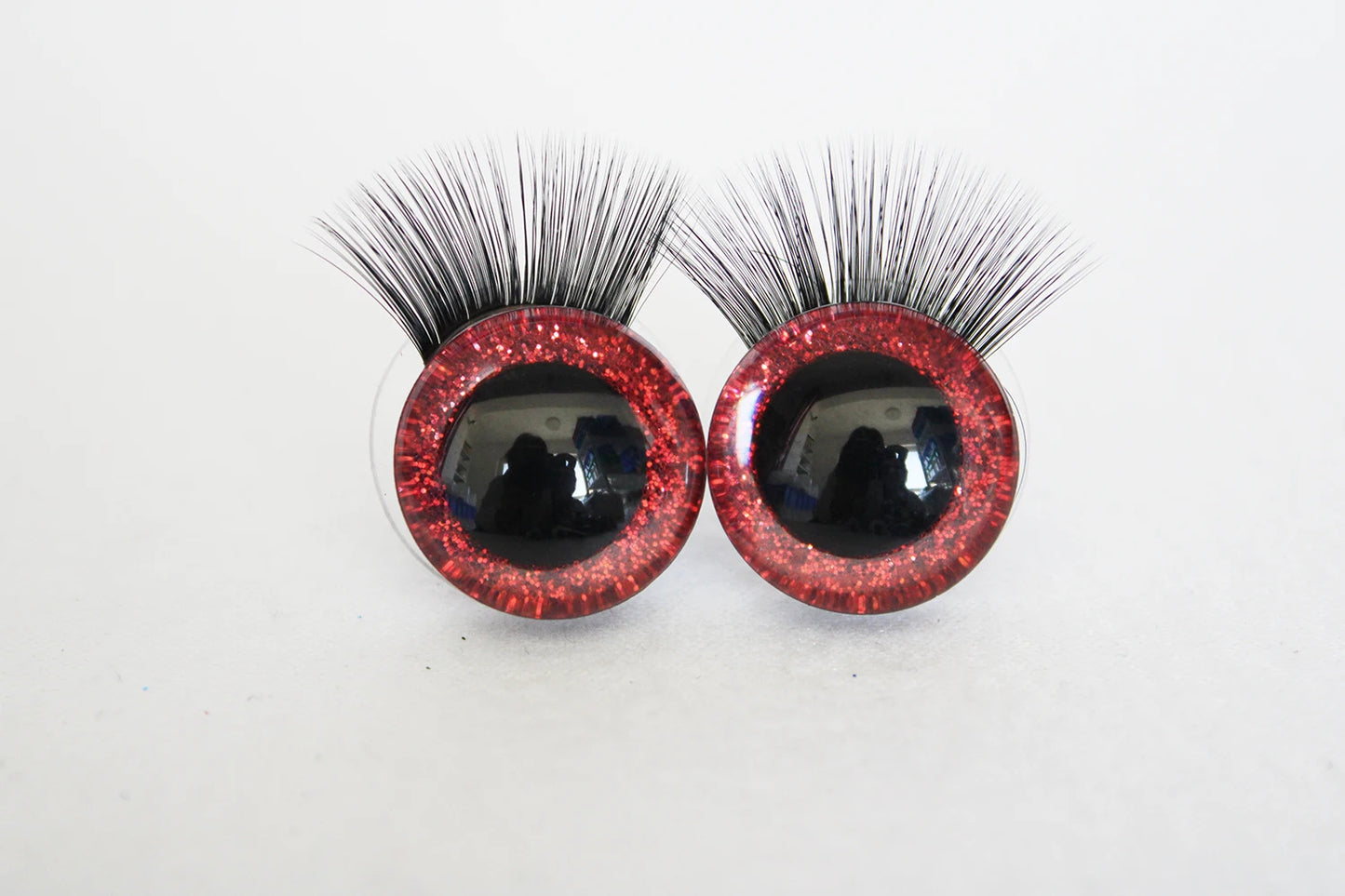 10Pairs Size 20mm-25mm-30mm Glitter Colour Safety Eyes with Black Eyelashes and Washers #DIY amigurumi plush stuffed doll toy making - colour option selection