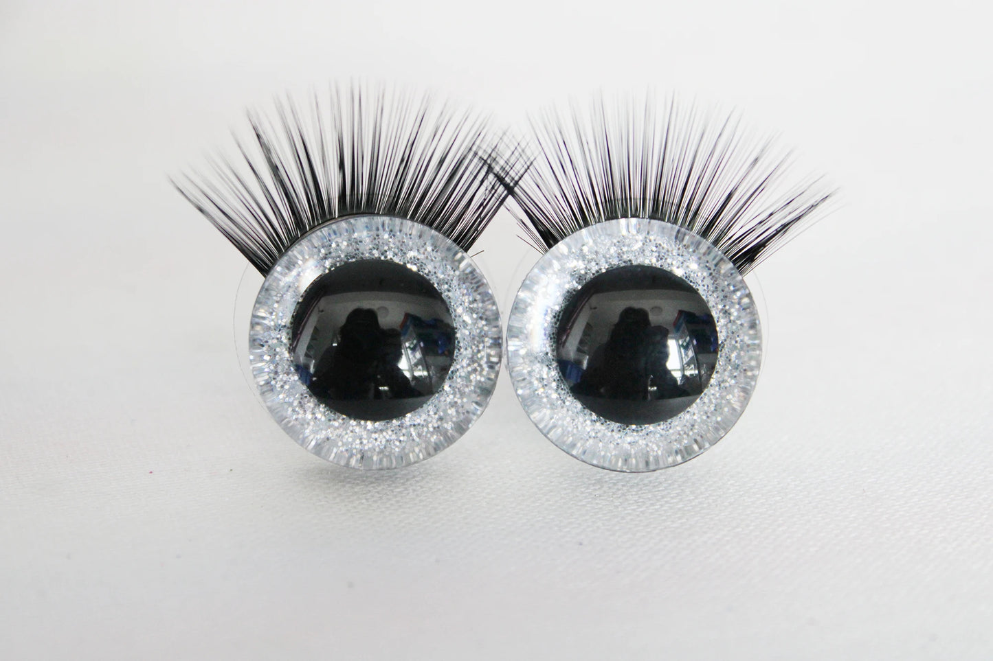 10Pairs Size 20mm-25mm-30mm Glitter Colour Safety Eyes with Black Eyelashes and Washers #DIY amigurumi plush stuffed doll toy making - colour option selection