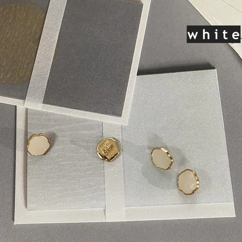 10mm 10PCs White Black Small Metal Shank Button in Cloud Shape