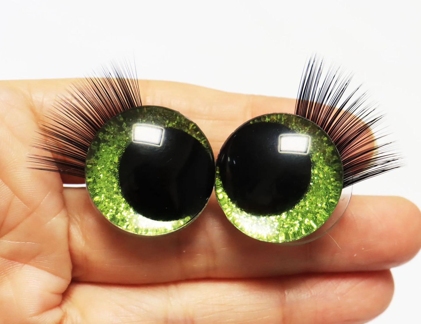 10Pairs Size 12/14/16/18/20/25/30/35mm Cartoon 3D Style Cute Safety Eyes Black Eyelashes Tray and Washer #Plush Amigurumi Stuffed Toy Doll making