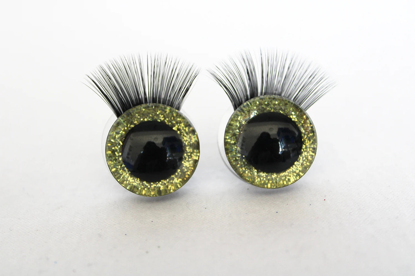 10Pairs Size 20mm-25mm-30mm Glitter Colour Safety Eyes with Black Eyelashes and Washers #DIY amigurumi plush stuffed doll toy making - colour option selection