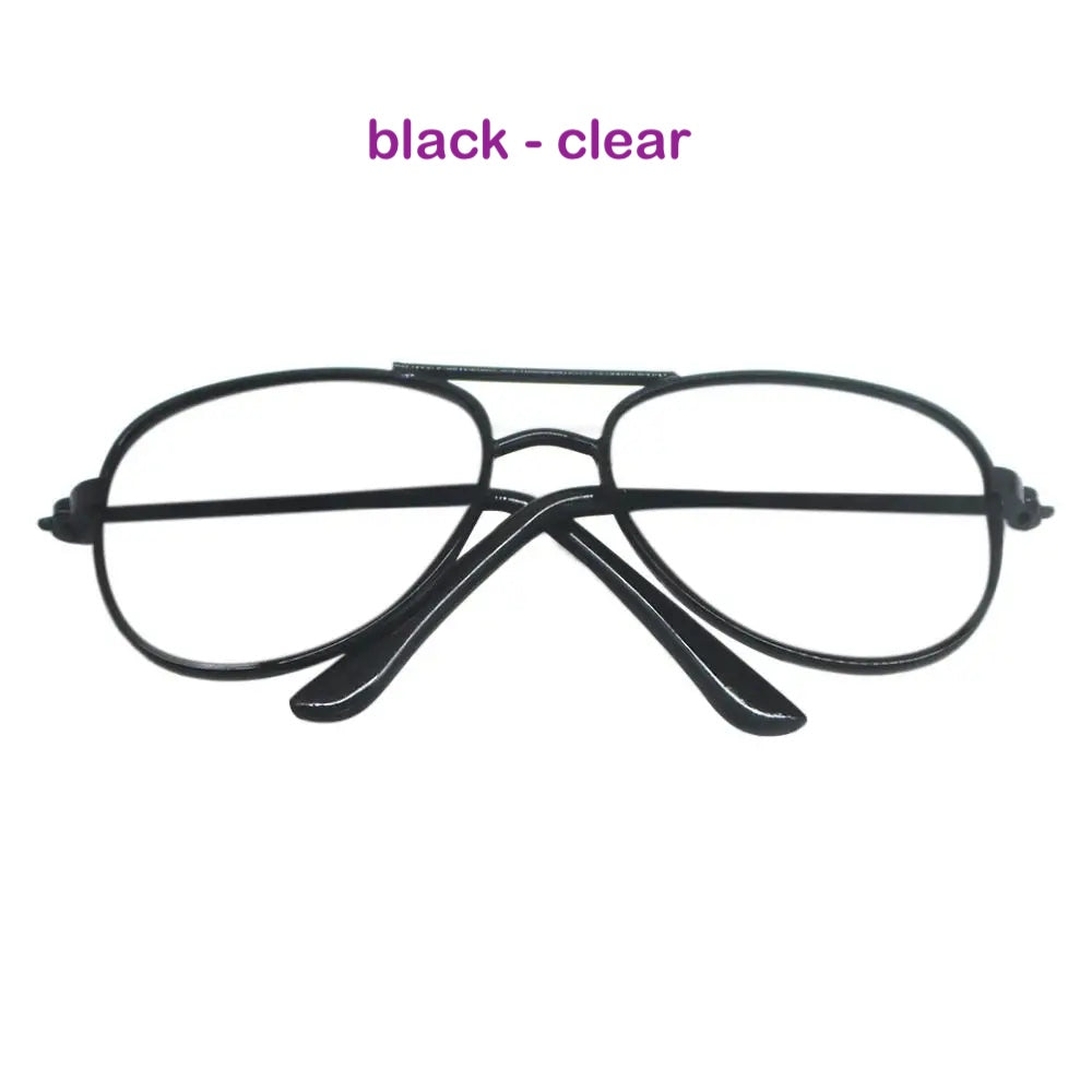 1 PC 9cm Doll Plush Fashion Classic Metal Square Round Frame Glasses #DIY Doll Toy Animal Craft Making Supplies #BJD Blythe American Girls Doll