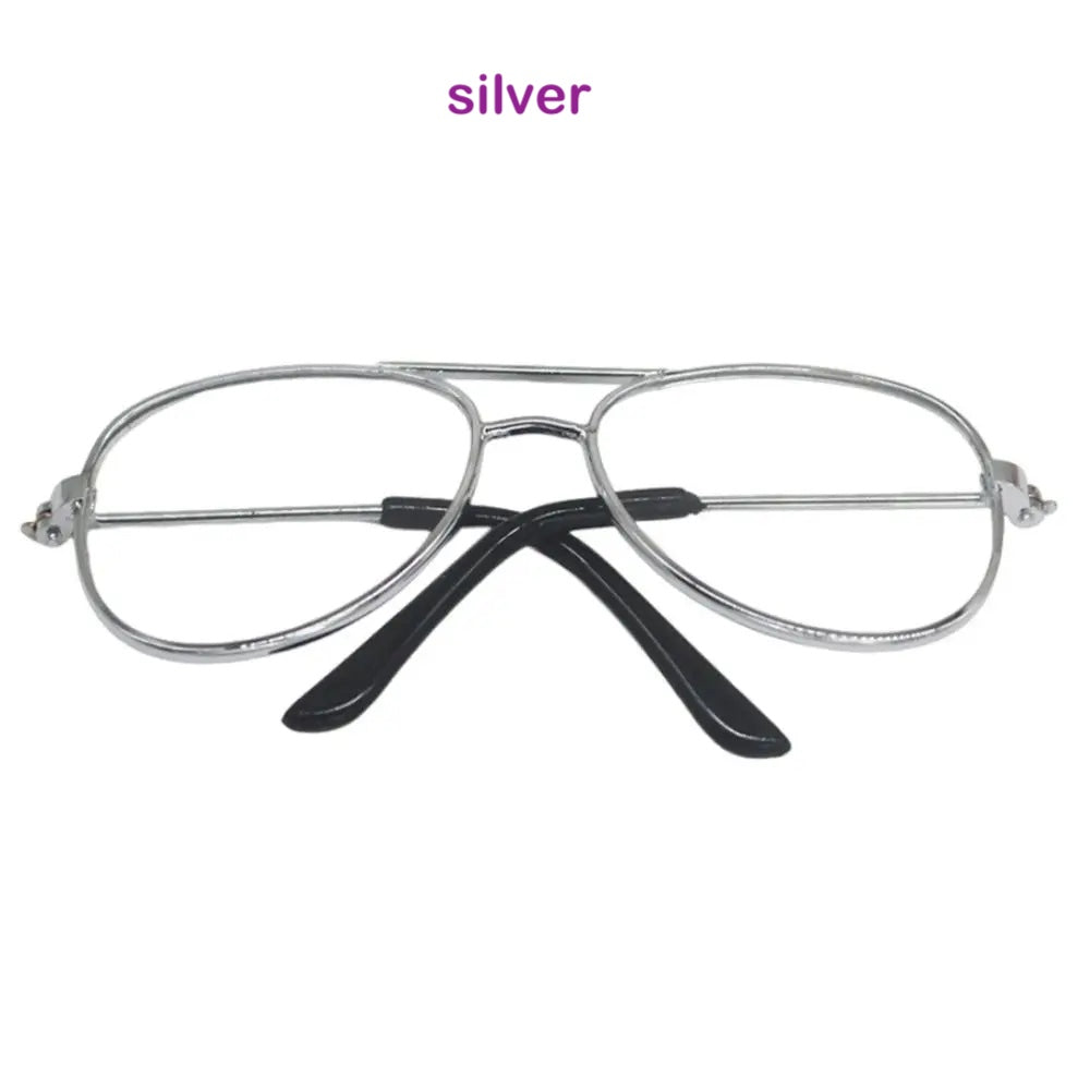 1 PC 9cm Doll Plush Fashion Classic Metal Square Round Frame Glasses #DIY Doll Toy Animal Craft Making Supplies #BJD Blythe American Girls Doll
