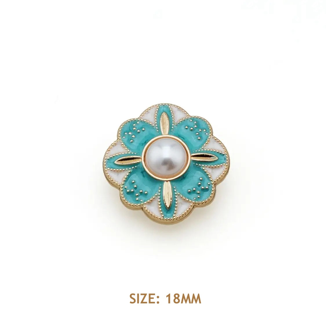 18mm 20mm 5PCs Enamel Metal Button Gold Plating with Colourful Pattern Shank Style