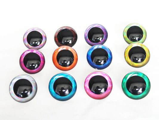 2PCs Size: 30-40-50-60mm Big Size Color Safety Eyes with washer [1 Pair] - 12 colors option