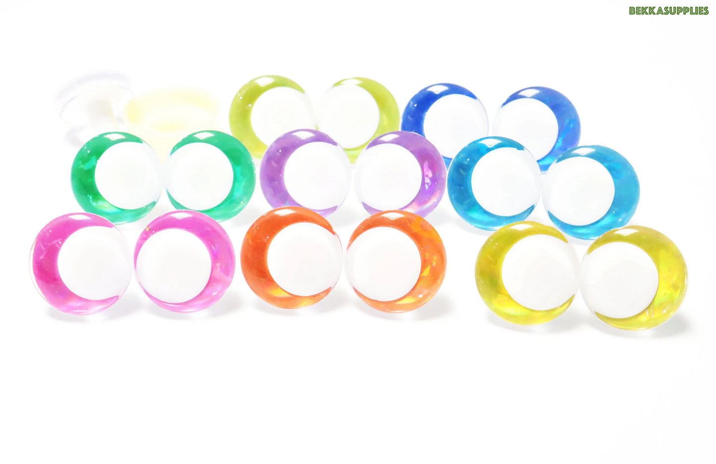 10Pairs Size 14-35mm Cartoon 3D Round Funny Toy Safety Eyes with Glitter Colour and White Pupil Eyes & Washer #DIY amigurumi plush stuffed making