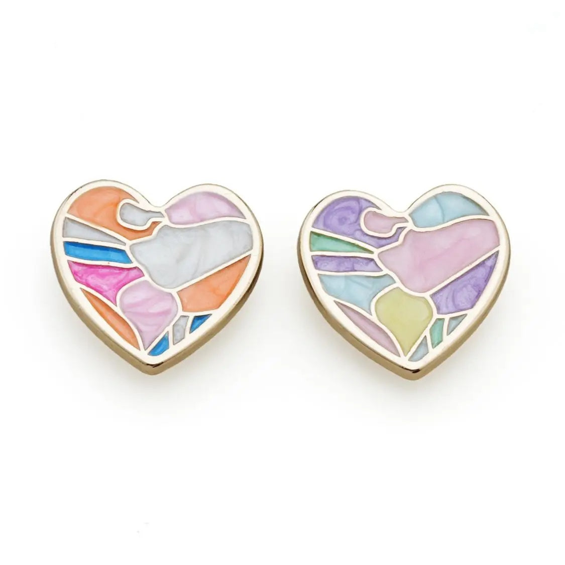 20mm 5PCs Colourful Heart Metal Button in Two Different Tone Metal Shank Buttons