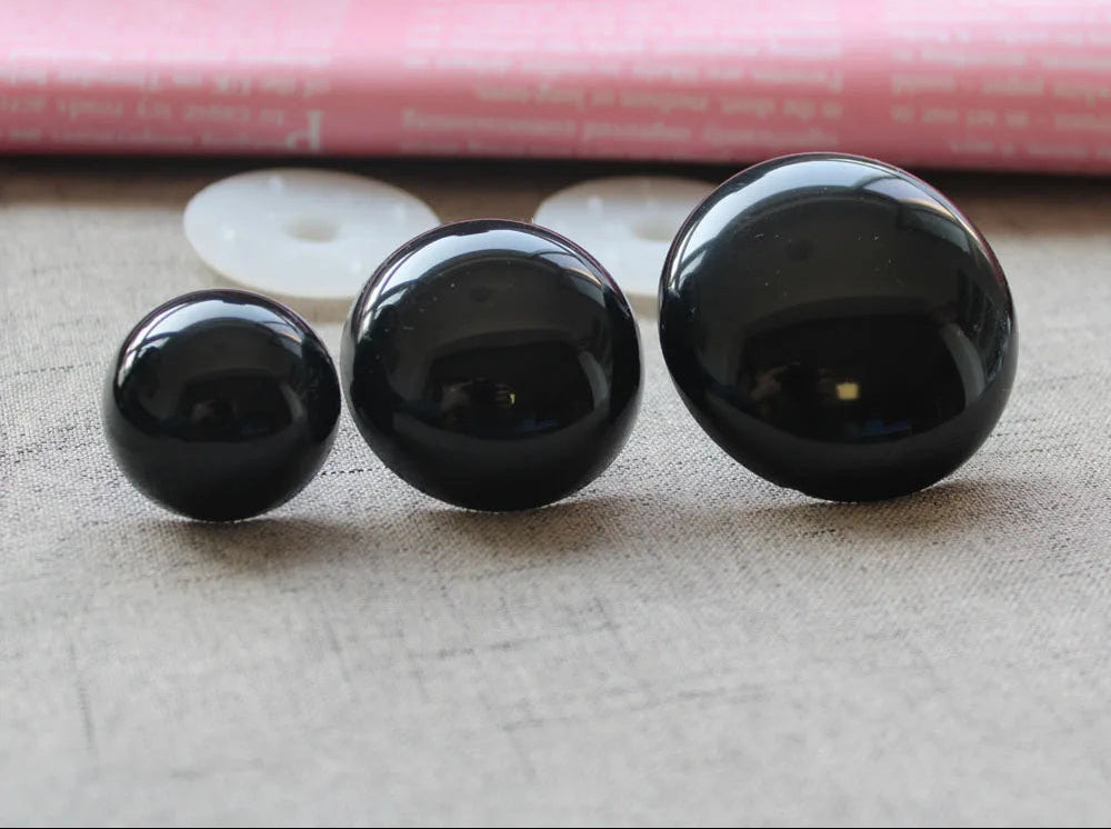 1 Pair Size 28mm 30mm 40mm 50mm Big Size Black Safety Eyes with washer #DIY Amigurumi Plush Stuffed making