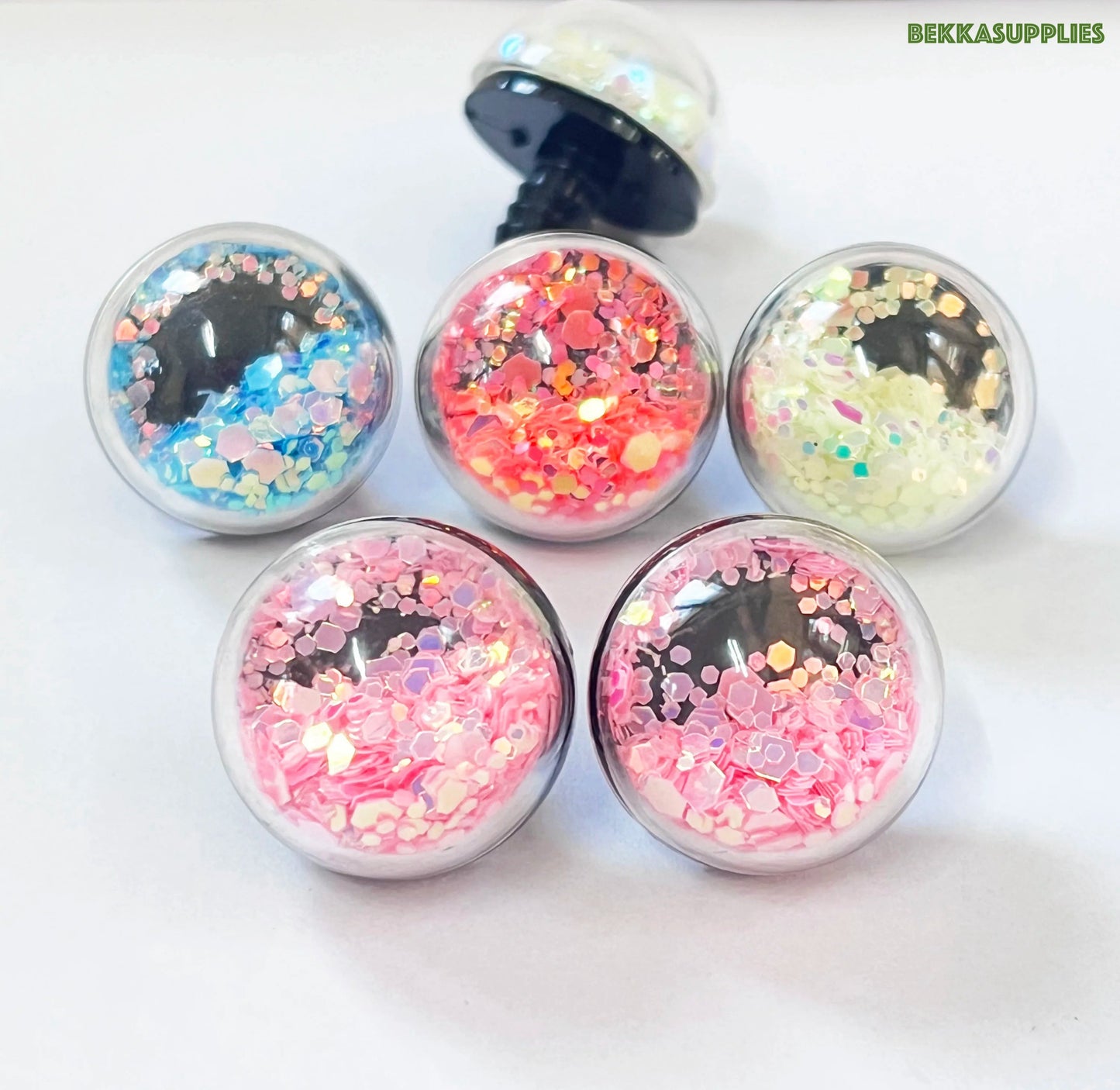 10Pairs Size 18mm 23mm Tiny Glitters Sparkling Eye Safety Eyes & Glitters Glow in the Dark with Washers #DIY amigurumi plush stuffed making