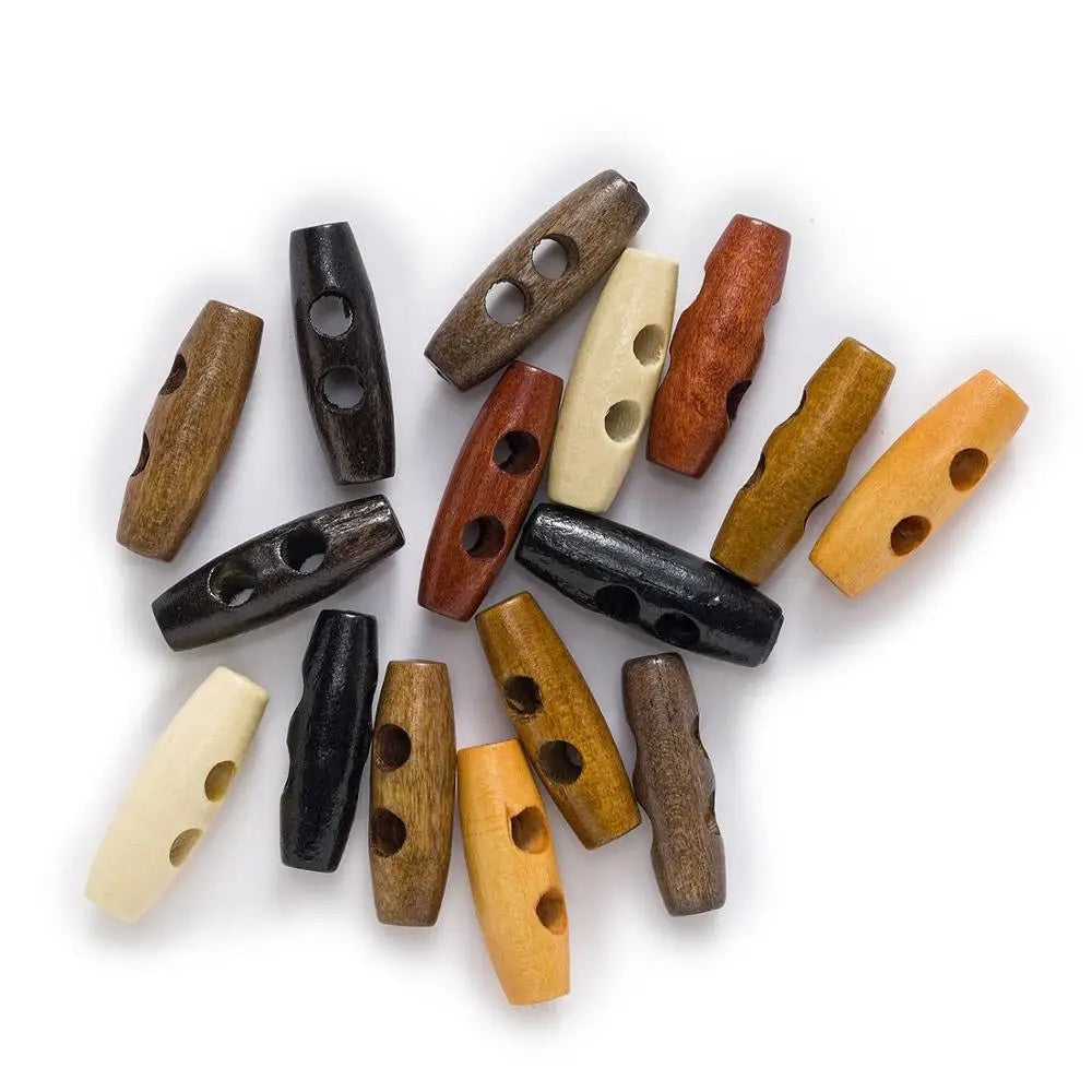 30/35/40/45/50/55/60mm 10pcs Toggle Wood Button