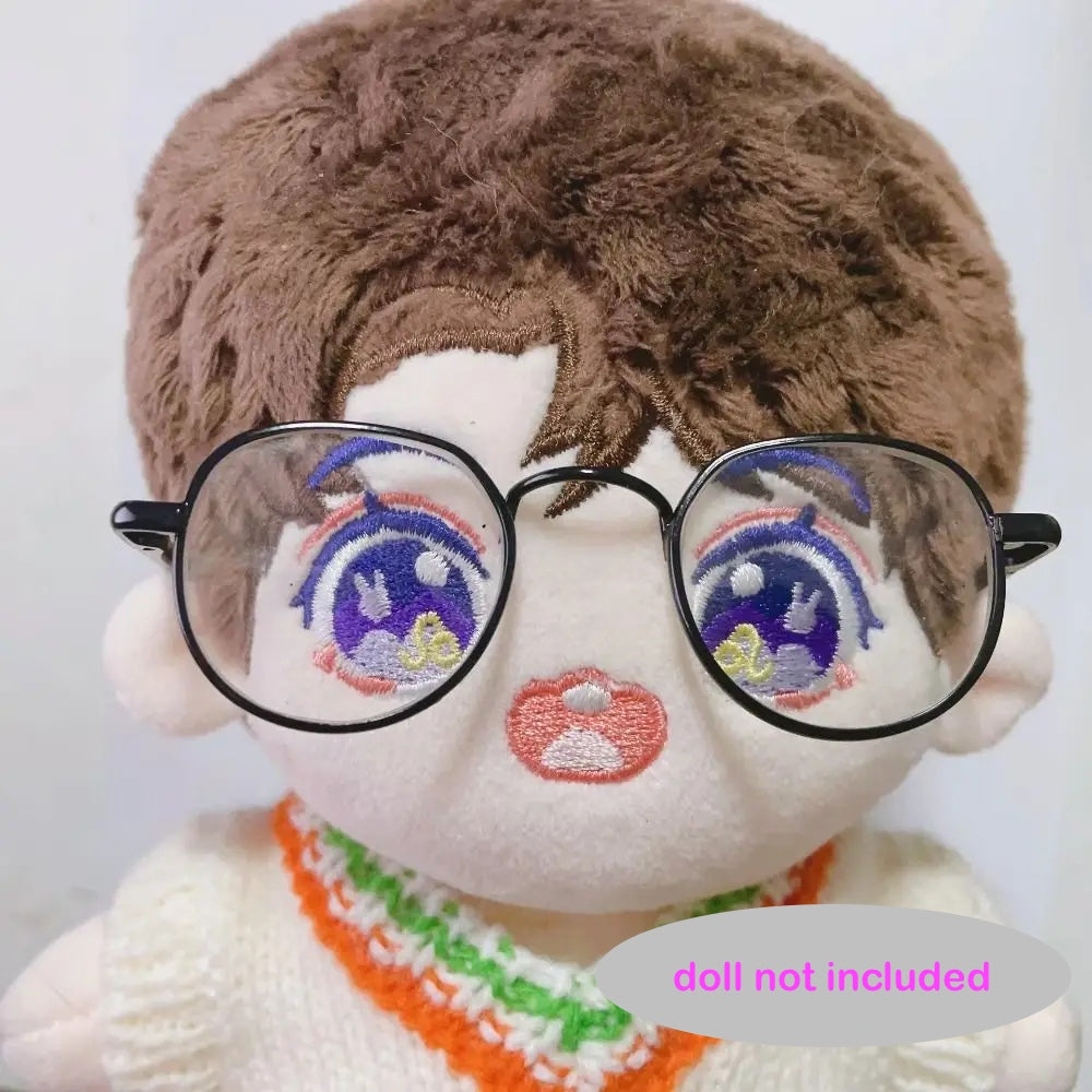 1 Piece 8.2cm Toy Doll Almost Round Metal Frame Eyeglasses in #DIY Plush Doll BJD Blyth American Girls Doll
