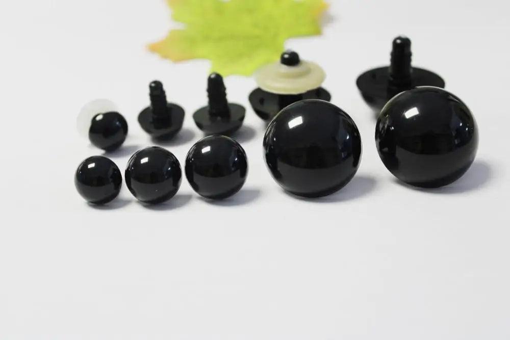 10Pairs Size 4mm 4.5mm-50mm Black Eyes, Safety Eyes with Washer Round Full Black Eyes #DIY doll plushies amigurumi stuffed animal making
