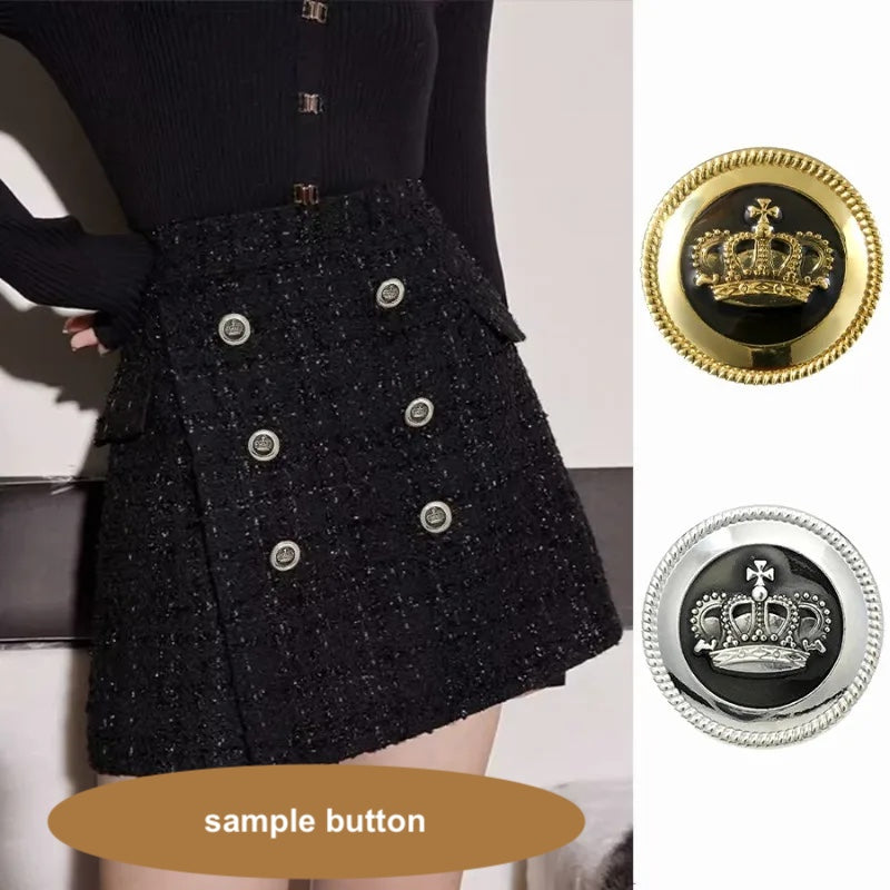 10PCs 15mm 20mm Retro style crown shiny metal button in gold/silver for overcoat clothing blazer jacket sewing clothing buttons