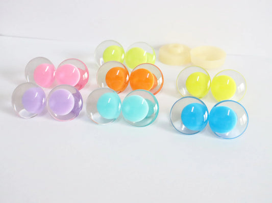 20PCs 25mm 30mm Cartoon Funny Style 3D Safety Eyes + Washer #Clear 3D Colour Pupil Eyes - 7 colours option #DIY amigurumi plush toy making