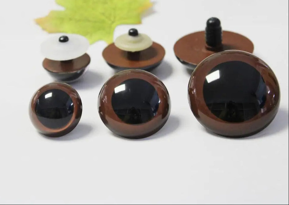1 Pair Size 30mm 40mm 50mm 60mm Brown Safety Eyes with washer #DIY Amigurumi Plush Stuffed Doll Toy making