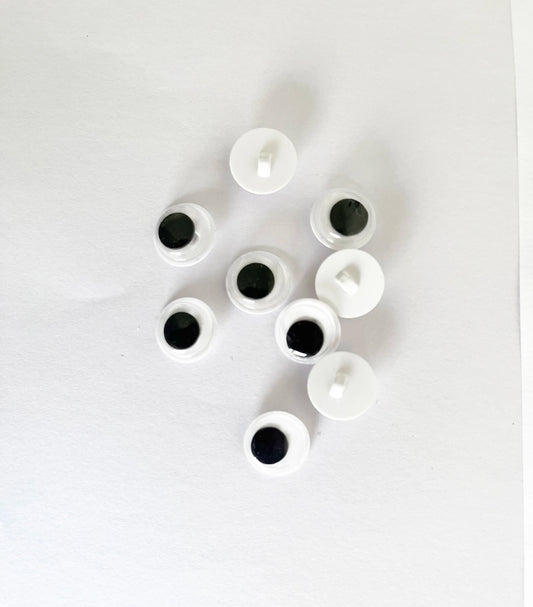100PCs Size 8mm-10mm-12mm-15mm-18mm-15mm Plastic Wiggle Sewing Eyes for DIY amigurumi plush stuffed doll toy making - 6 sizes option