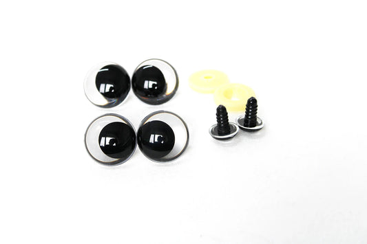 20PCs Size 12mm 14mm 16mm 18mm 20mm 23mm 28mm Cartoon Funny Clear Safety Eyes with Washer - Off centred Safety Eyes #DIY Amigurumi Plush Animal Making
