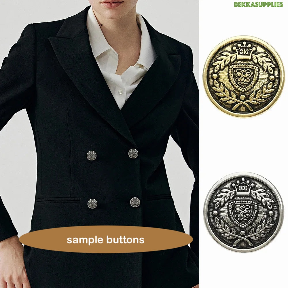 10PCs 15mm 18mm 20mm 23mm Vintage Round Metal Shank Button in Gold or Silver Style