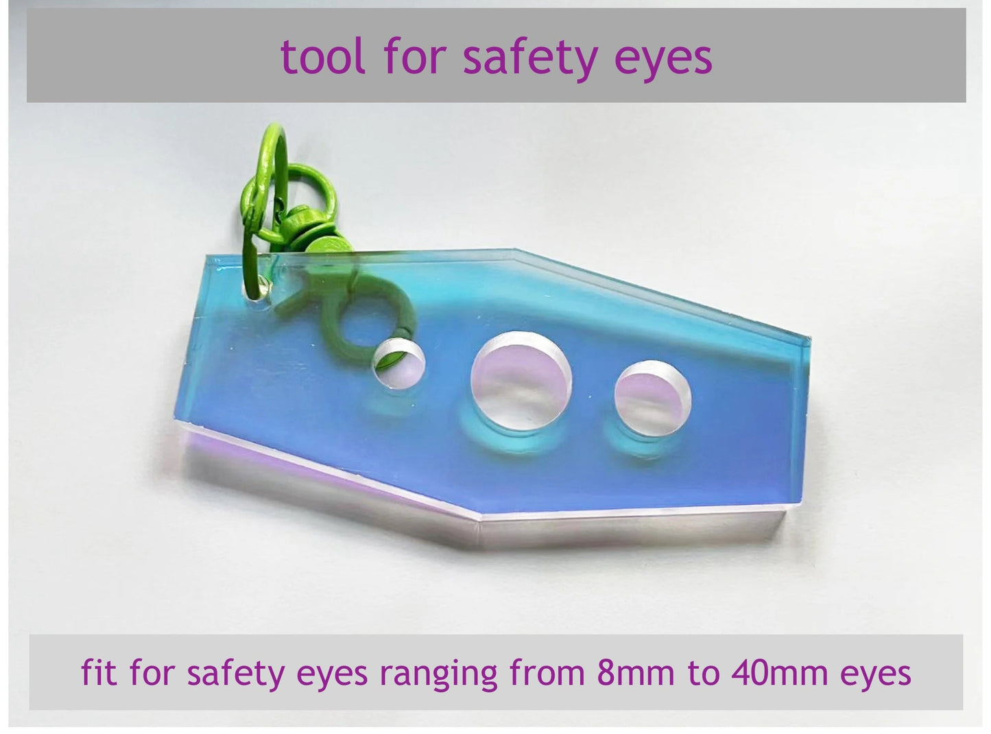 10x4.5cm Safety Eyes and Washer installation plastic tool for DIY doll plush amigurumi making, 5PCs